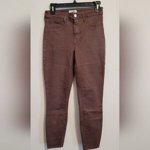 L'Agence Coated Margot High Rise Skinny Jeans Nutmeg Size 28